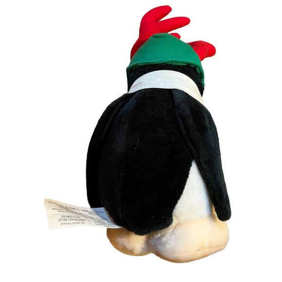 Vtg OPUS Christmas Plush w/ Reindeer Antlers Opus n Bill 13” Toy Stuffed Animal - Picture 4 of 9